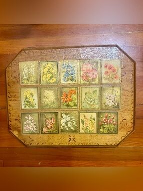 Handmade VTG Floral Decoupage Wood Art Cottage Victorian Botanical Wall Decor